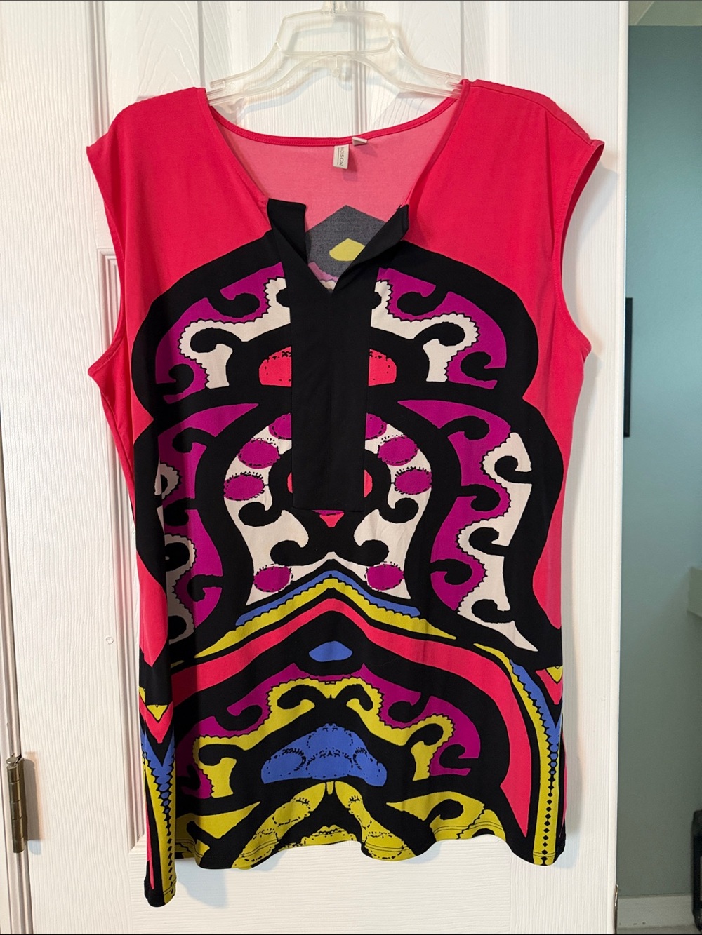Madison Bright Pink Graphic Sleeveless Top